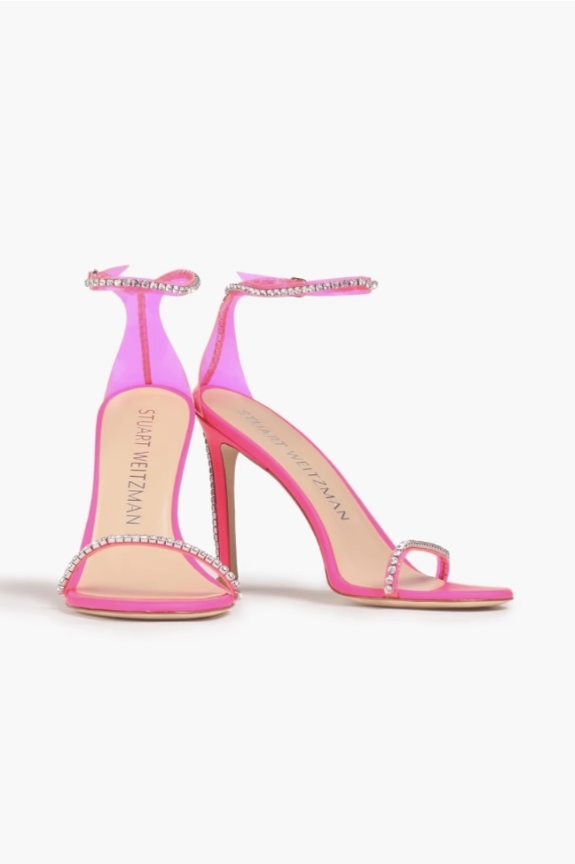 【STUART WEITZMAN】レザー サンダル PVCトリム