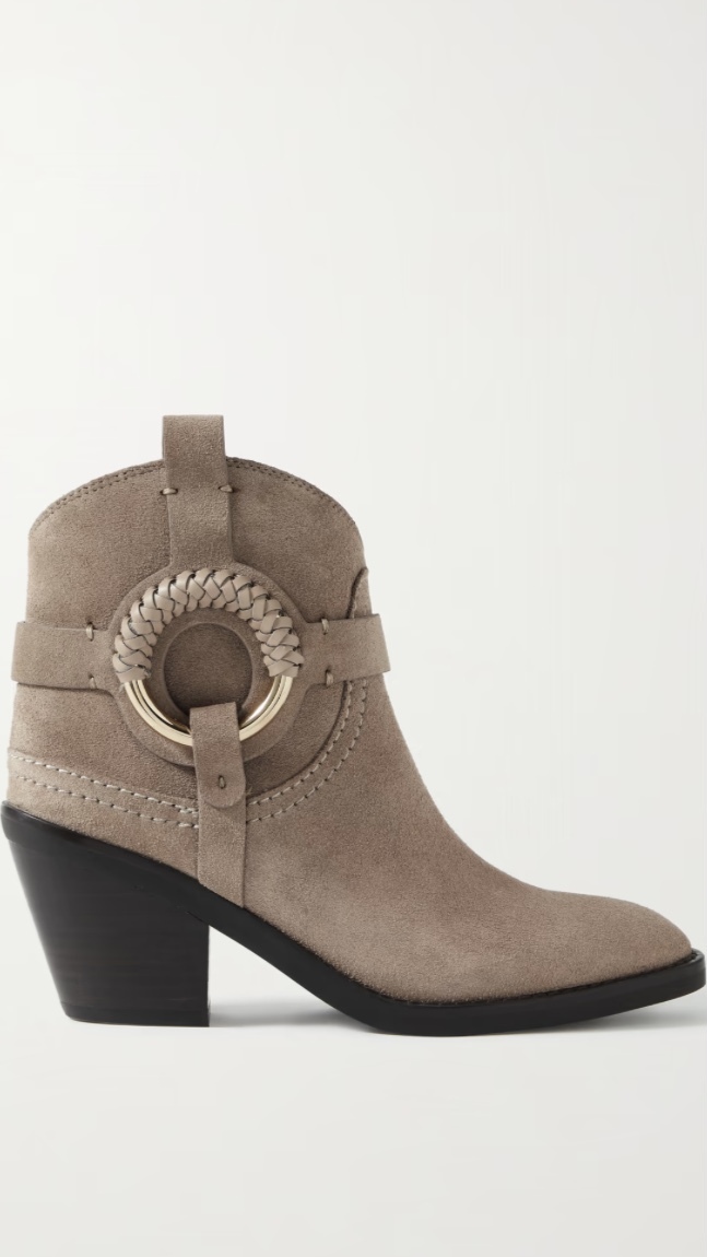 【SEE BY CHLOE】 Hana embellished suede ankle boots ブーツ