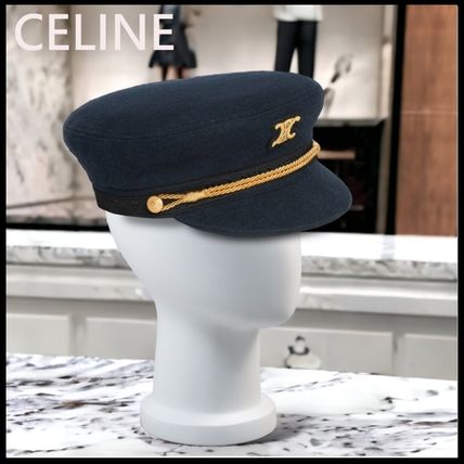 CELINE Beret triomphe sailor cap in wool cloth