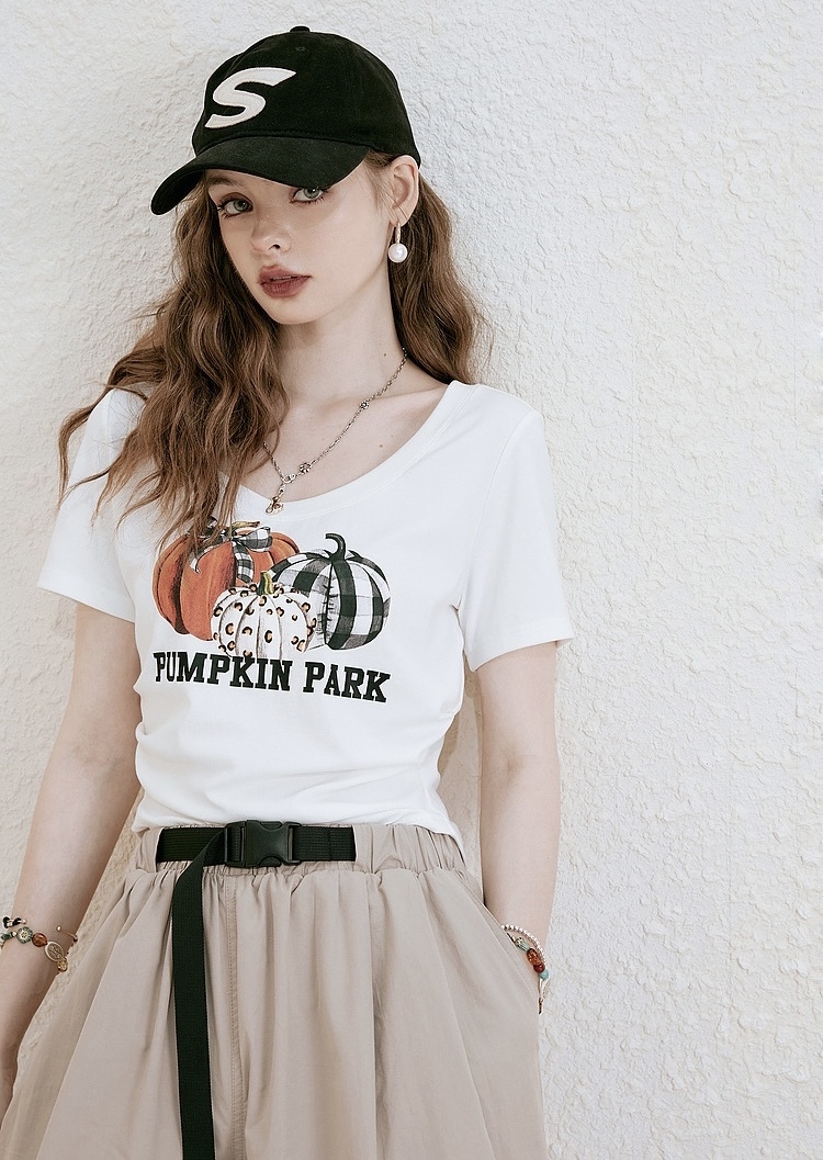 ★ELF SACK ★ドロップ丈 パンプキン Ｔシャツ/送料込 ☆ELF SACK ☆ドロップ丈 パンプキン Tシャツ/送料込 (ELF SACK