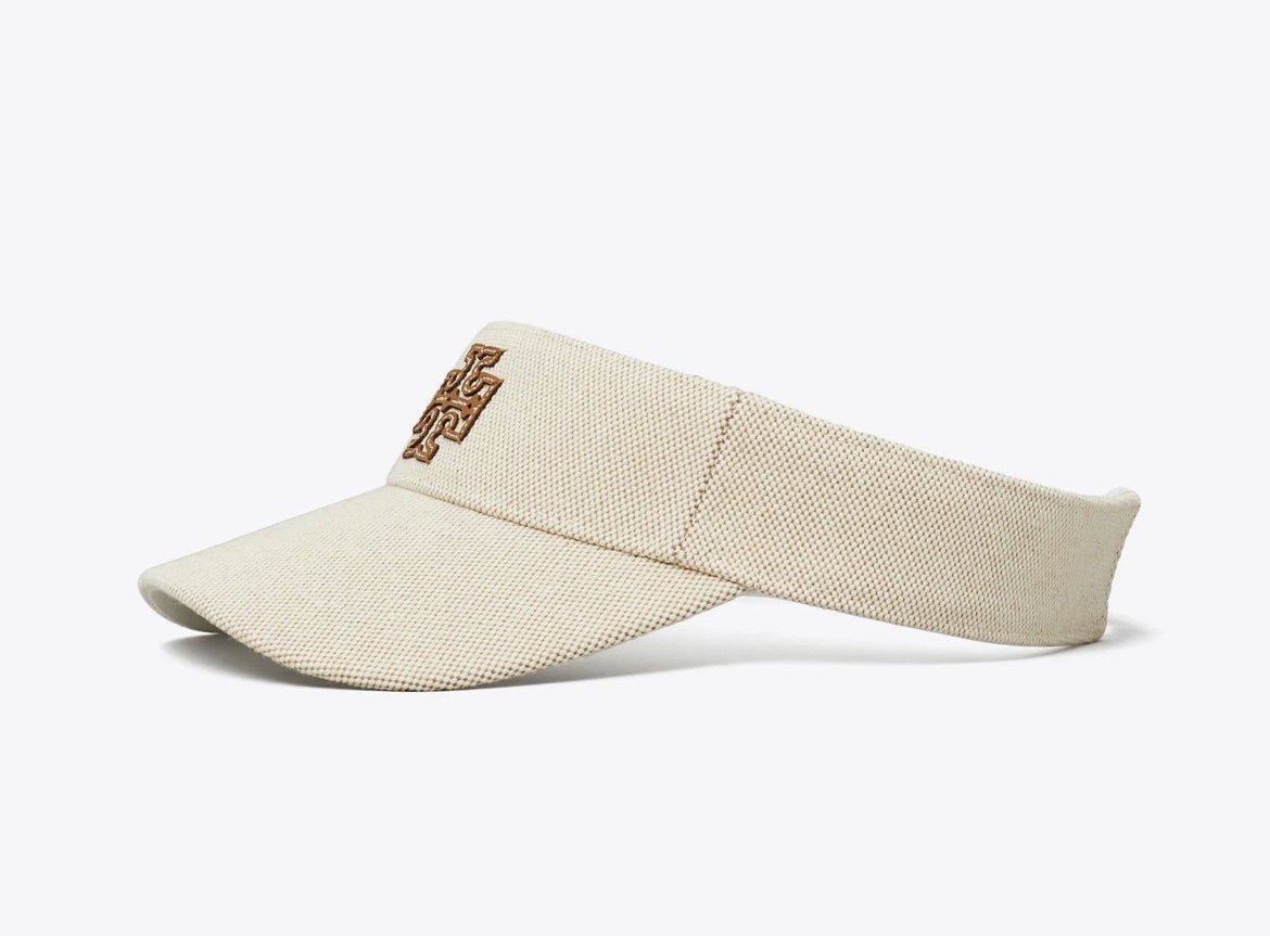 帽子・その他 [ TORY BURCH ] TWO-TONE CANVAS VISOR