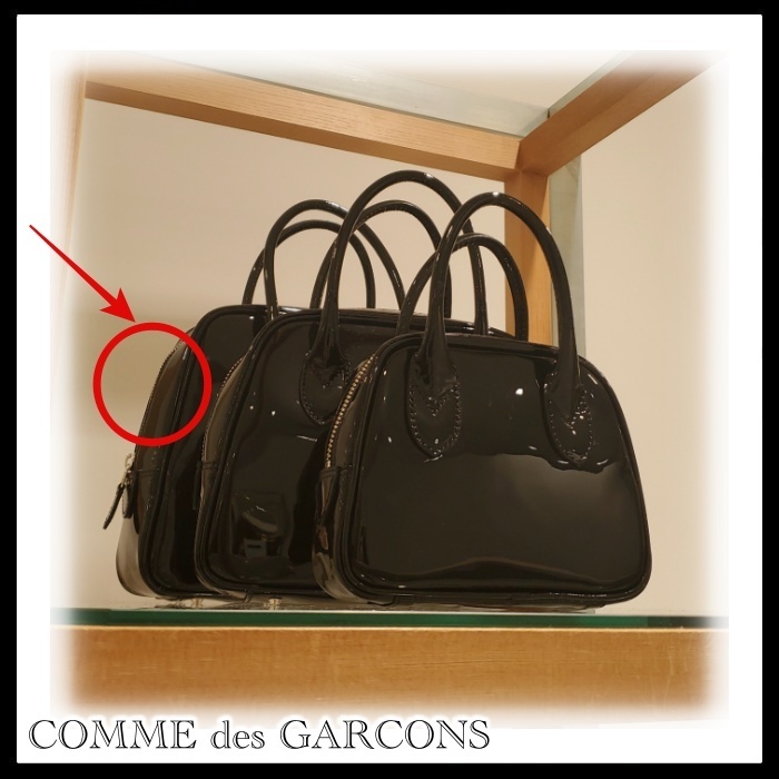 COMME des GARCONS エナメルバッグ 大