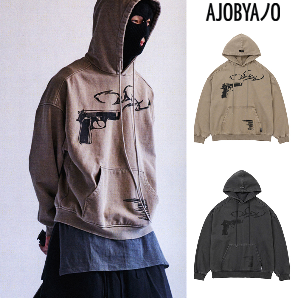 【AJO AJOBYAJO】23FW★ Gun Shot Washed Hoodie
