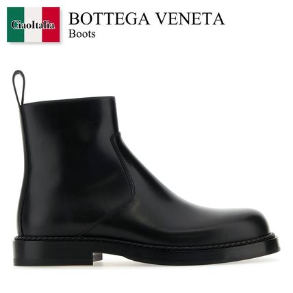 ブーツ BOTTEGA VENETA Men Boots Black 754569V2WX0 1000 Bottega Veneta Ben Smooth Leather Ankle Boots (BOTTEGA