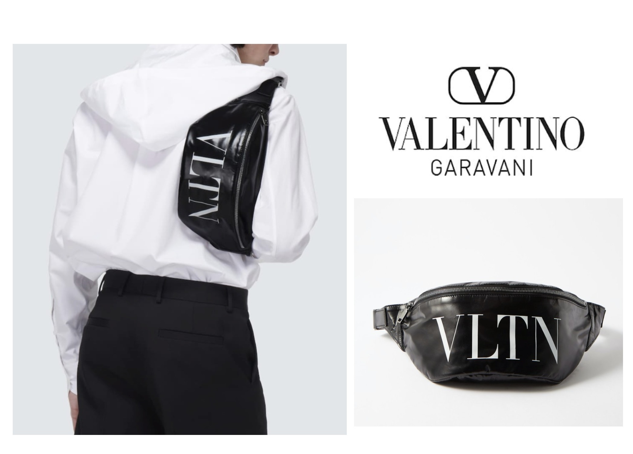 【Valentino Garavani】ブラック VLTN メッセンジャーバッグ