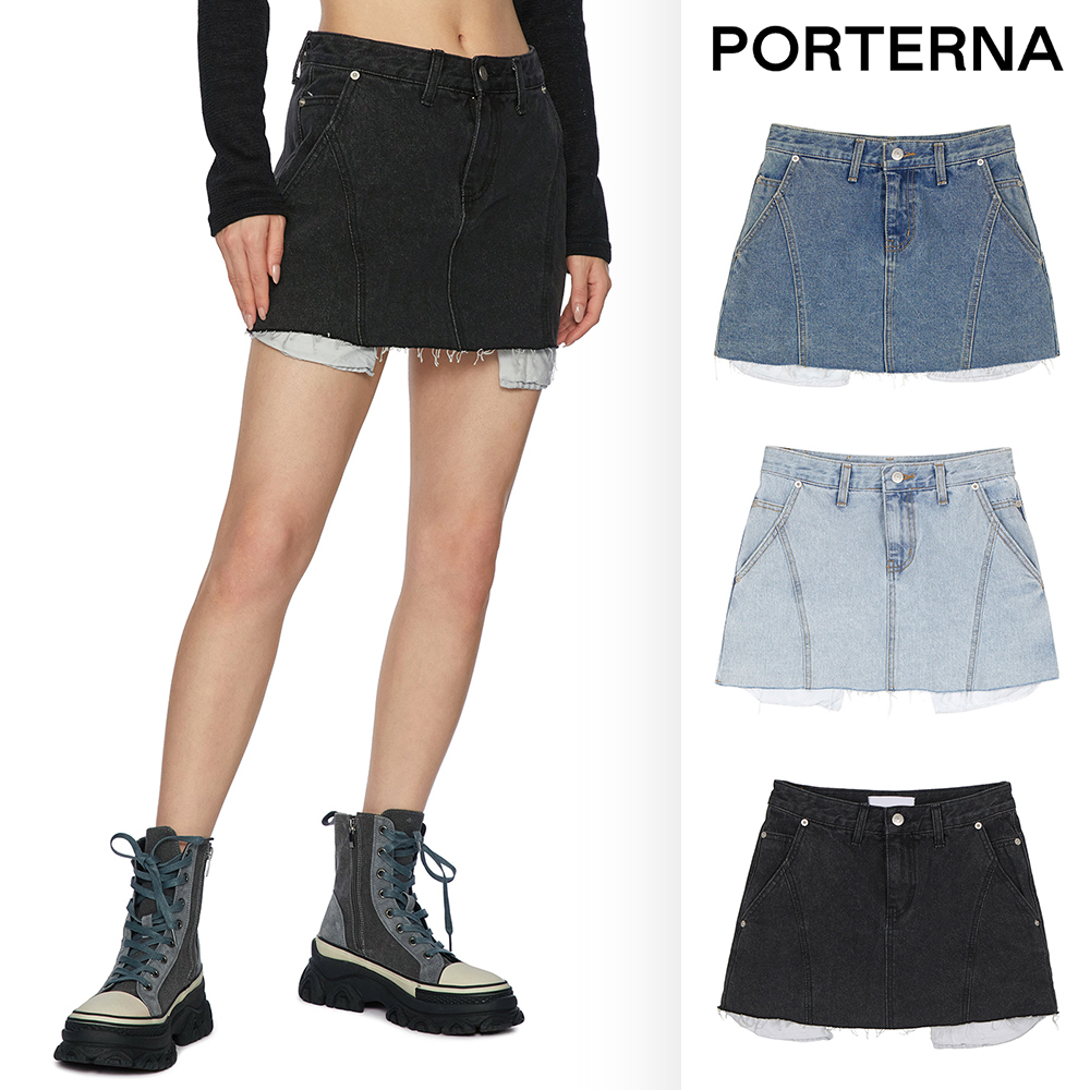 【PORTERNA】Nocon denim short skirt