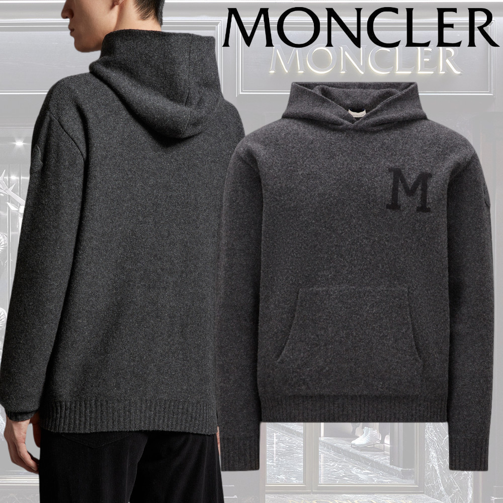 【MONCLER】フーディー ロゴ ウール カシミア パーカー 長袖
