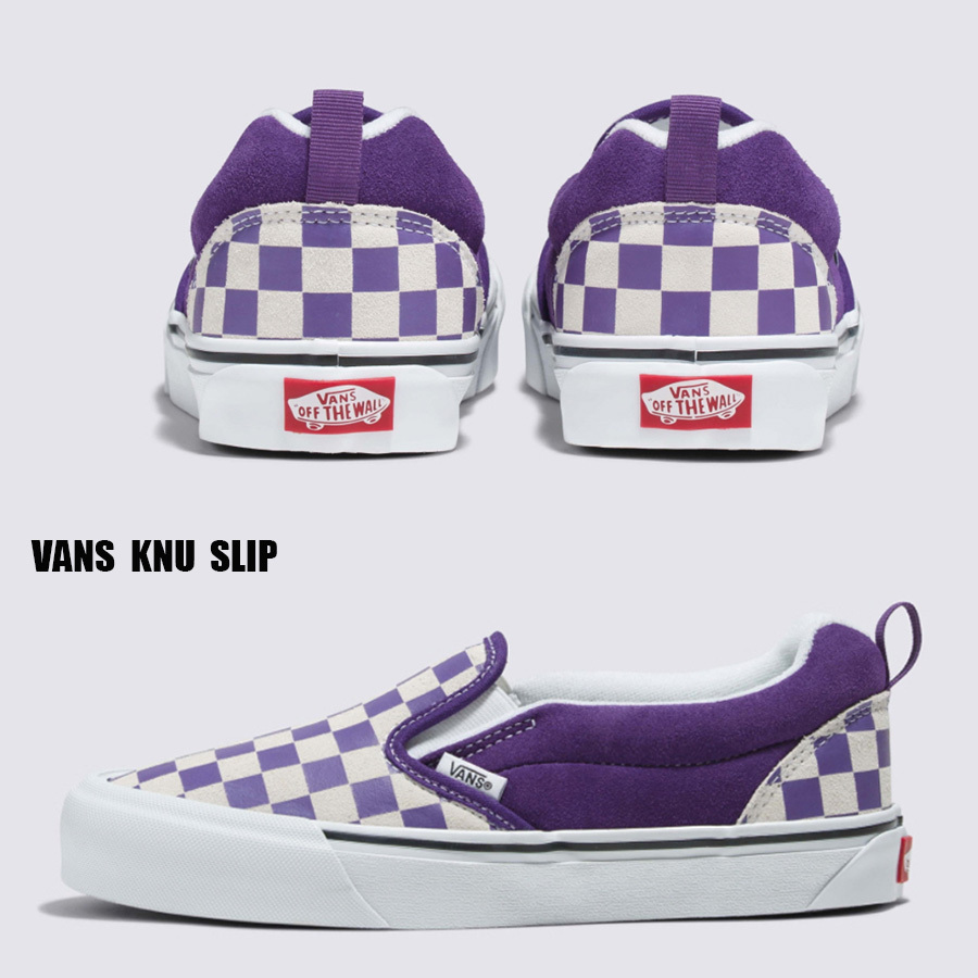 VANS★KNU SLIP CHECKERBOARD★兼用★PURPLE/WHITE