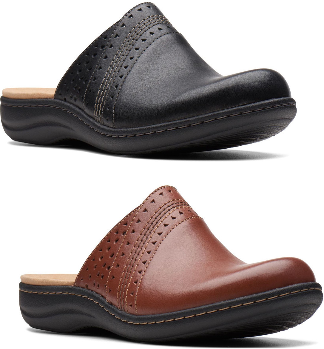 CLARKS 軽量 スライド ミュール サンダル レザー ソフト
