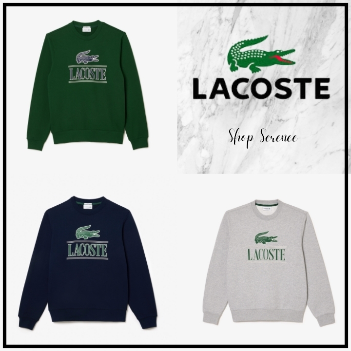 国内発☆関税込【LACOSTE】ロゴ コットン フリース トレーナー