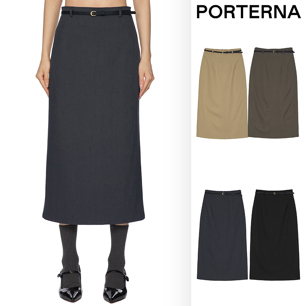 【PORTERNA】Mary belt long skirt
