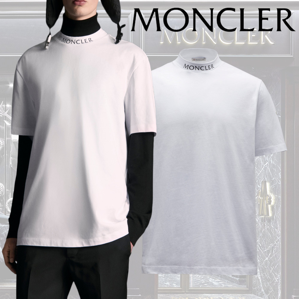 【MONCLER】Tシャツ コットンジャージ ロゴ 半袖 ハイネック