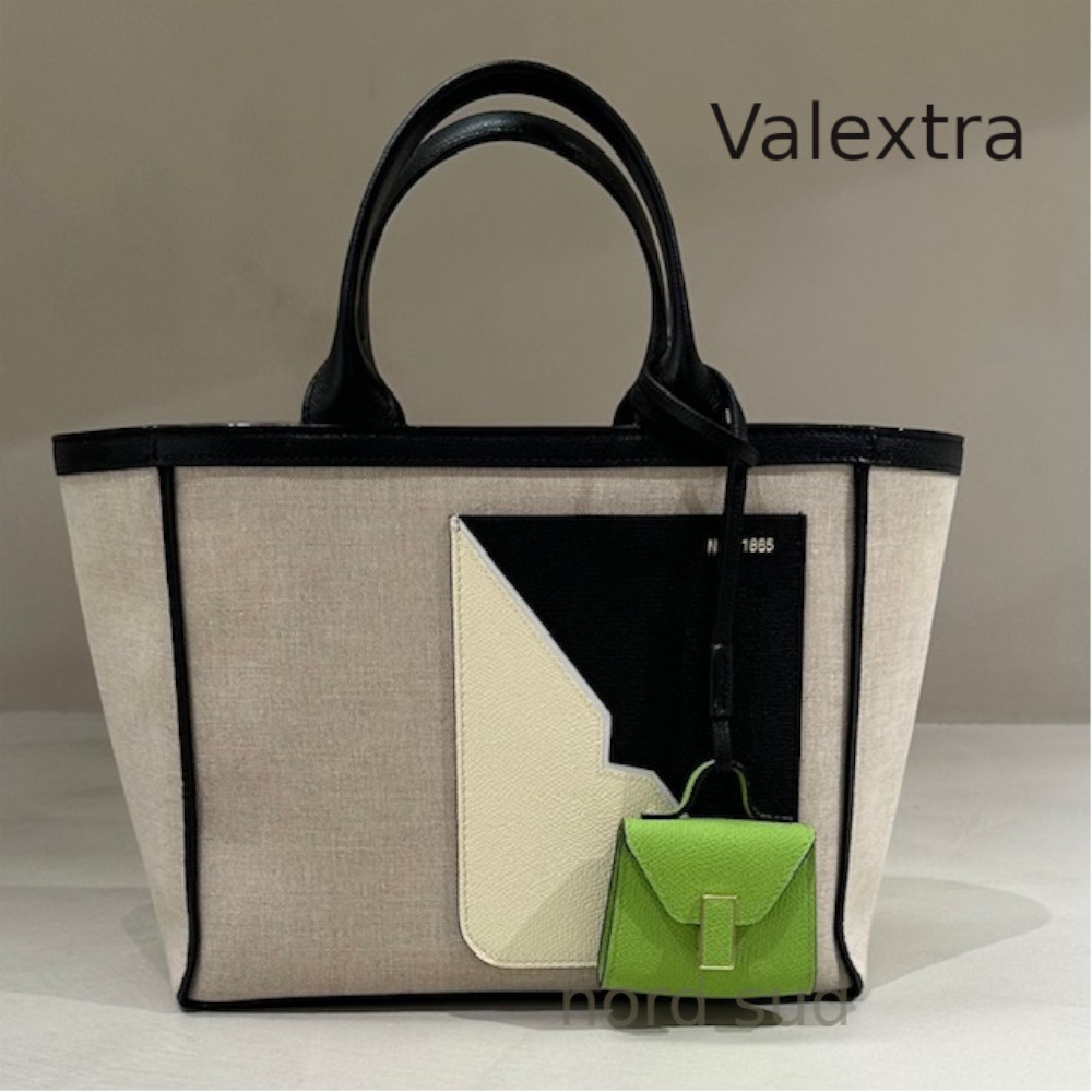 直営 Valextra 大人気☆Vミニソフト キャンバス トートバッグ
