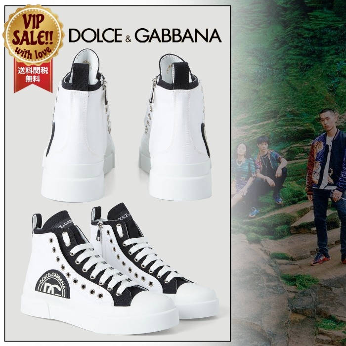 【Dolce＆Gabbana】 ポルトフィーノ ハイトップスニーカー 白