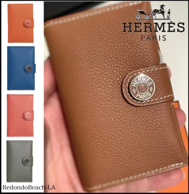 Shop HERMES Unisex Calfskin Plain Leather Folding Wallet Logo (H084681CA18,  H084682CA89, H084681CA2Z, H084681CA1H) by 世界夢追人