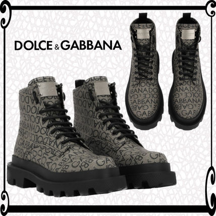 Dolce & Gabbana More Boots Monogram Unisex Blended Fabrics Street Style Bi-color