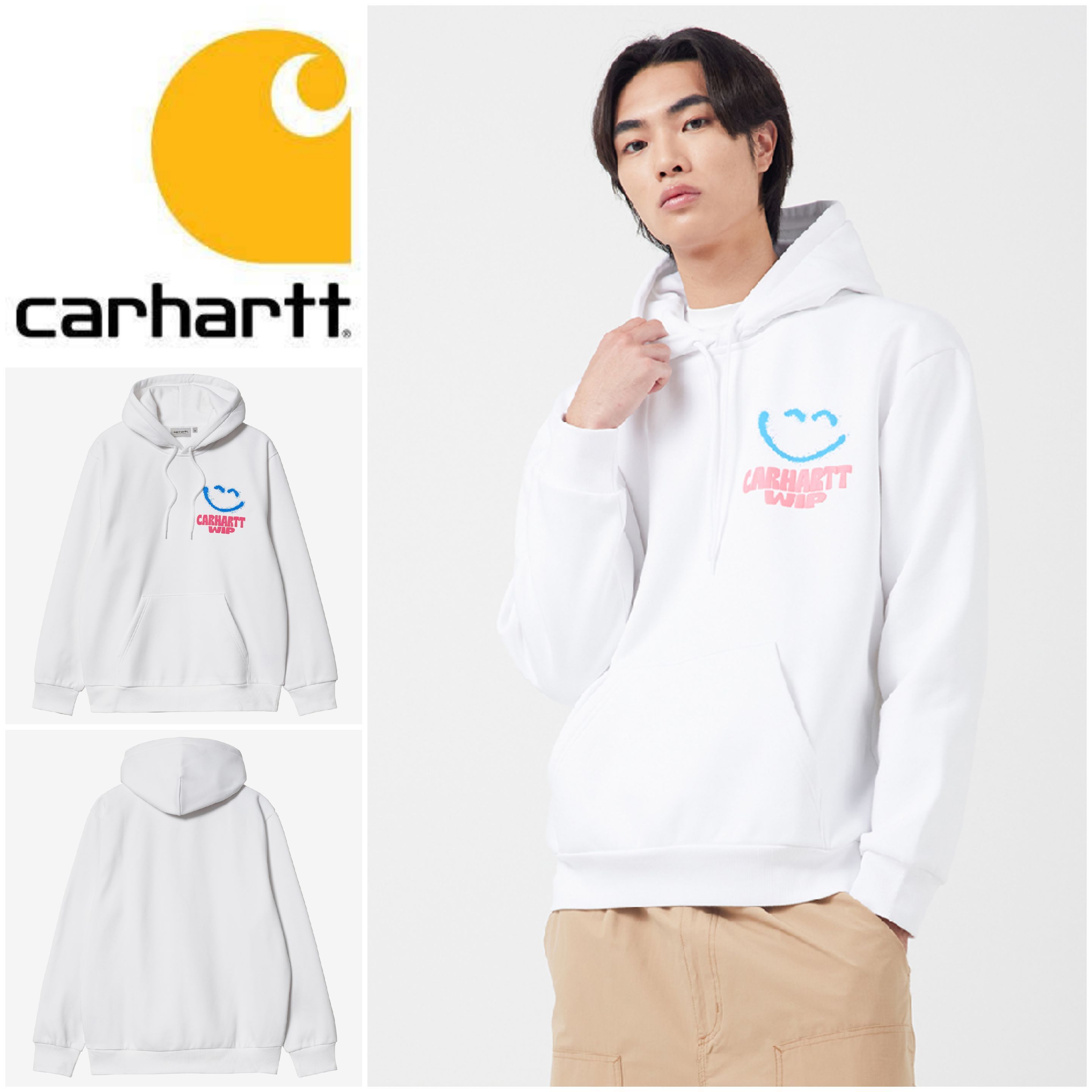 さらに100円引き◆CARHARTT◆HOODED HAPPY SCRIPT SWEATSHIRT