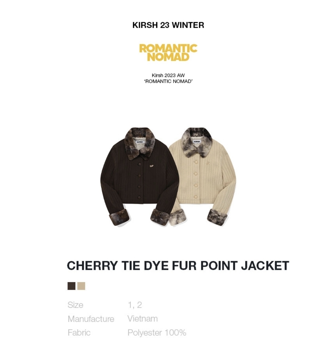 さらに100円引き◇KIRSH◇CHERRY TIE DYE FUR POINT JACKET