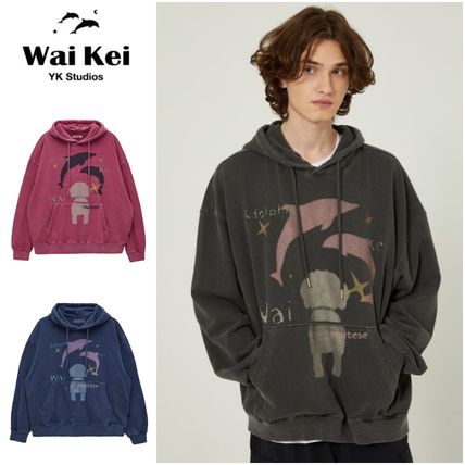 Wai Kei Hoodies Unisex Street Style Long Sleeves Logo Hoodies