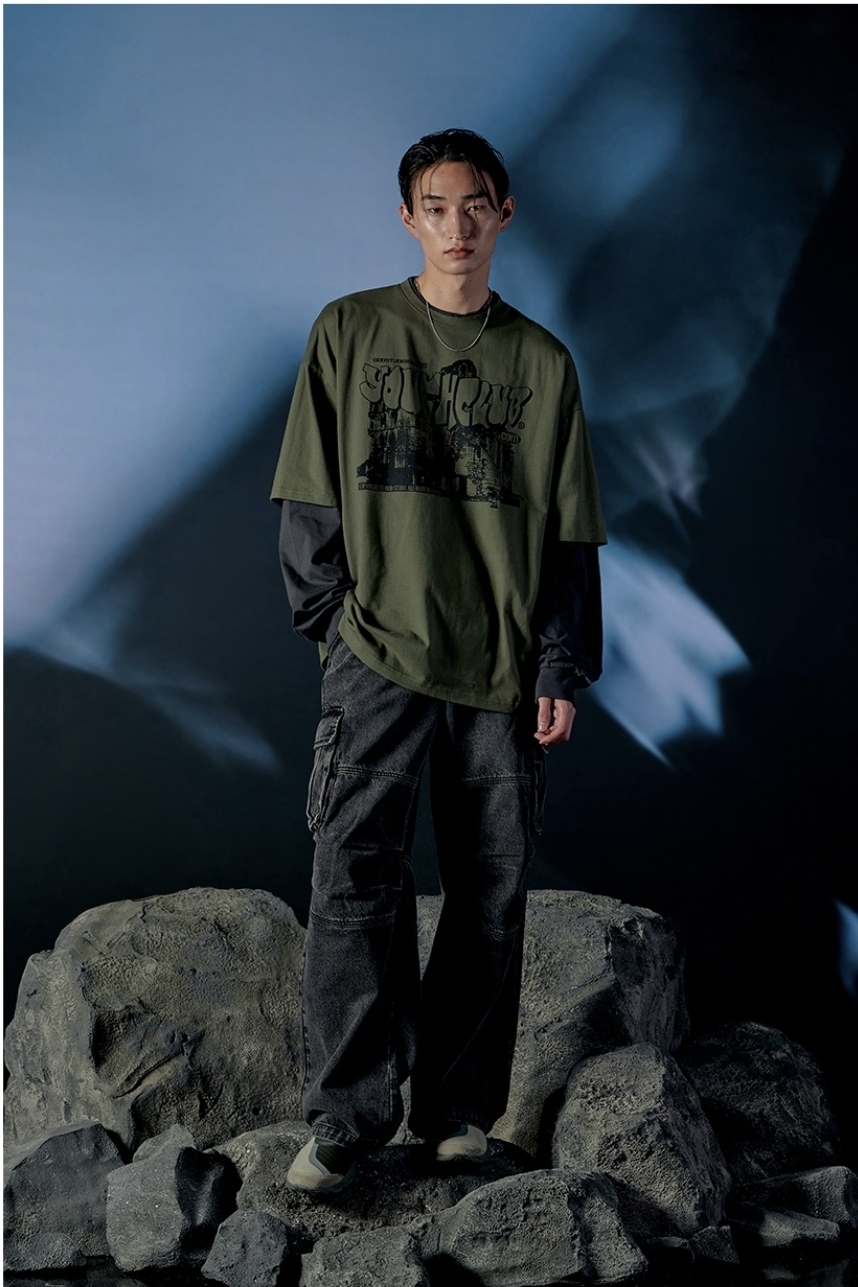 ODSD Youth Club Graphic Layered Oversized Fit Long Sleeve