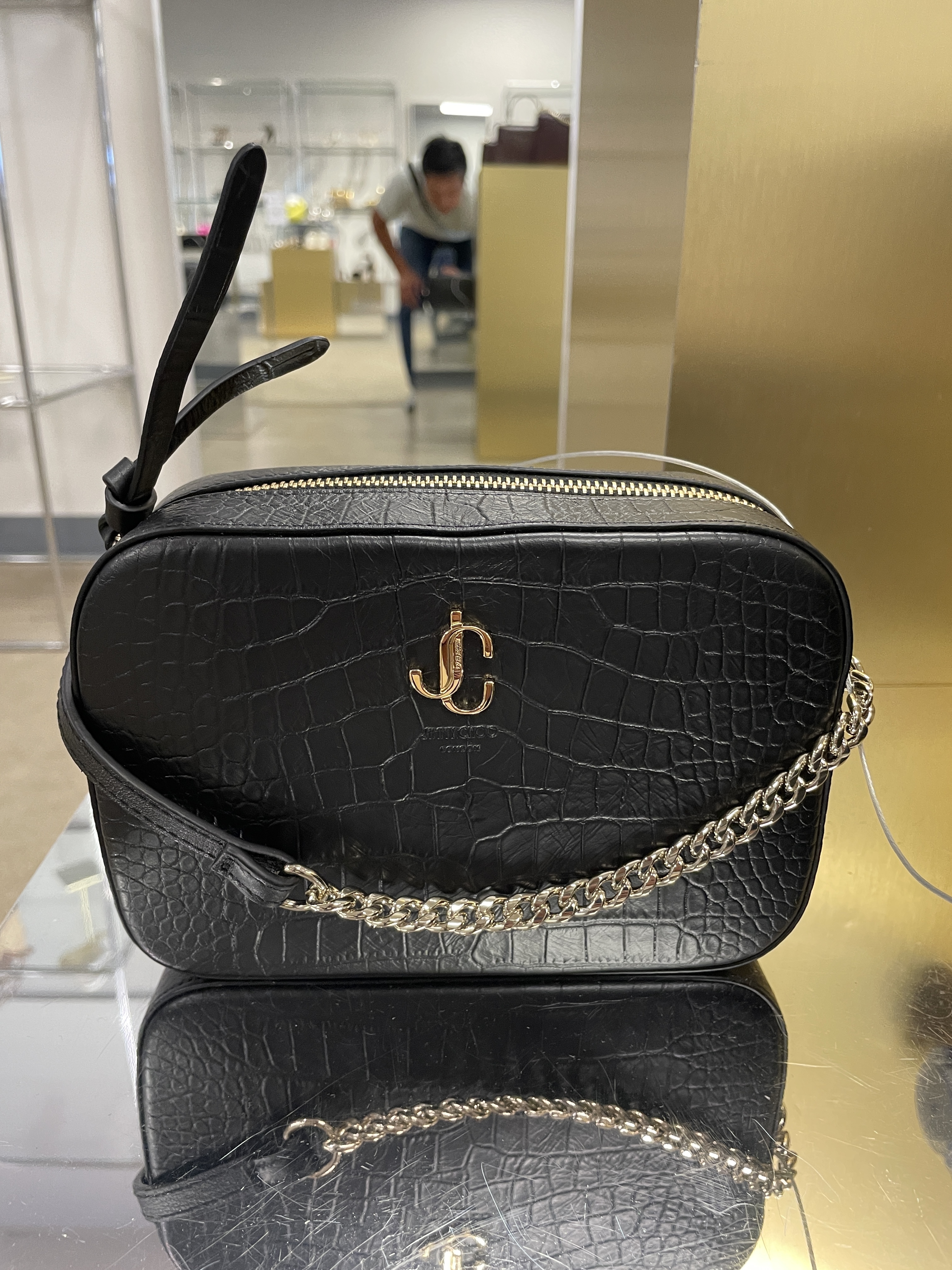 新品 jimmy choo JC camera croc shoulder 保存袋付