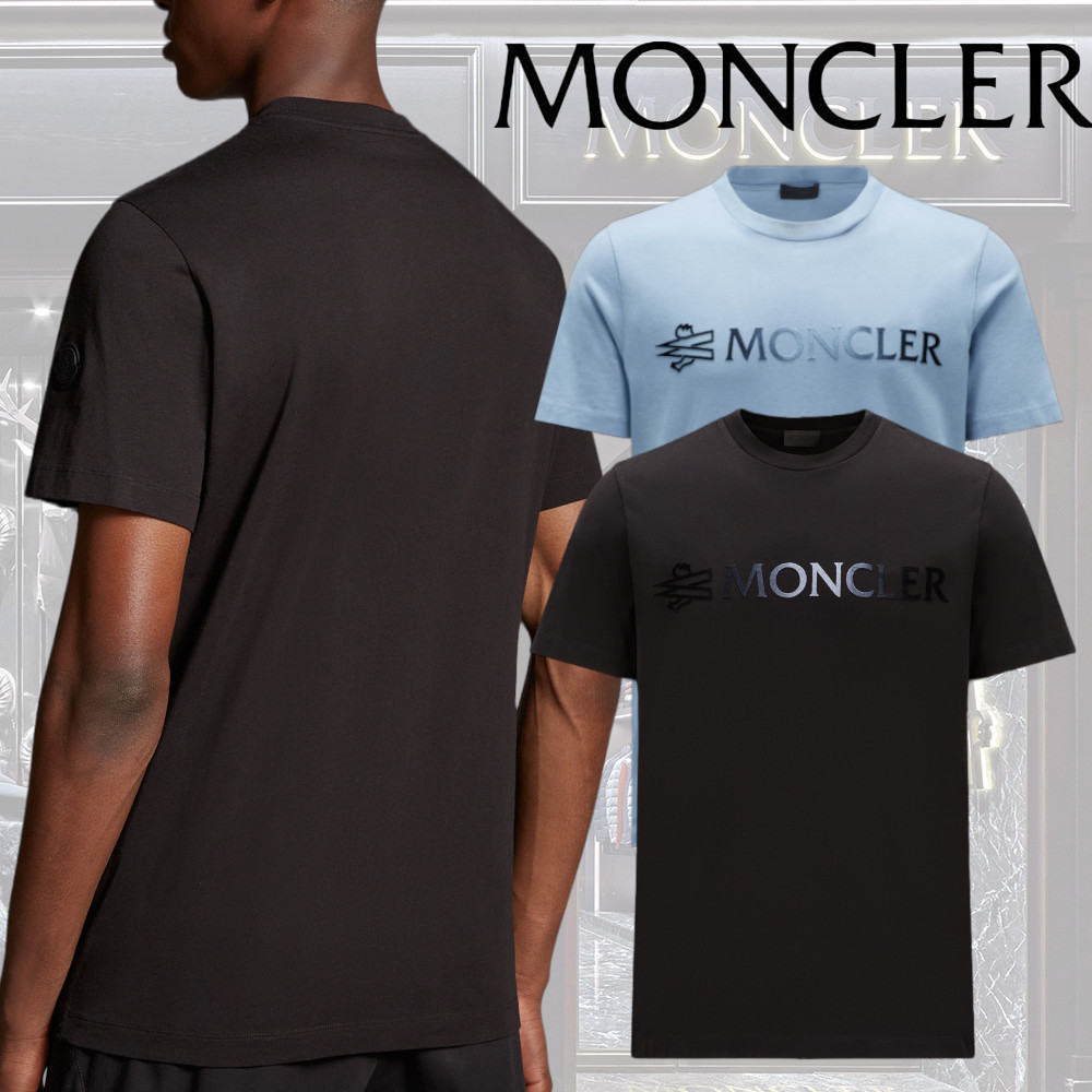 【MONCLER】Tシャツ コットン 半袖 ロゴ クルーネック