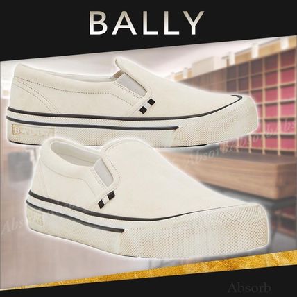 BALLY Loafers & Slip-ons Stripes Street Style Plain Logo Loafers & Slip-ons