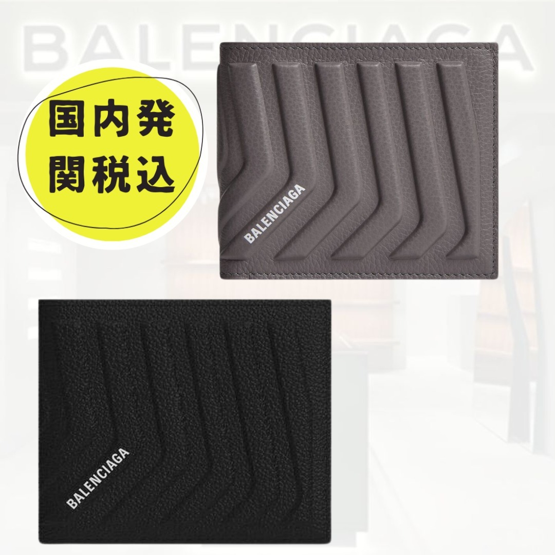 国内即発+BALENCIAGA＋ CAR スクエア型折りたたみ式ウォレット