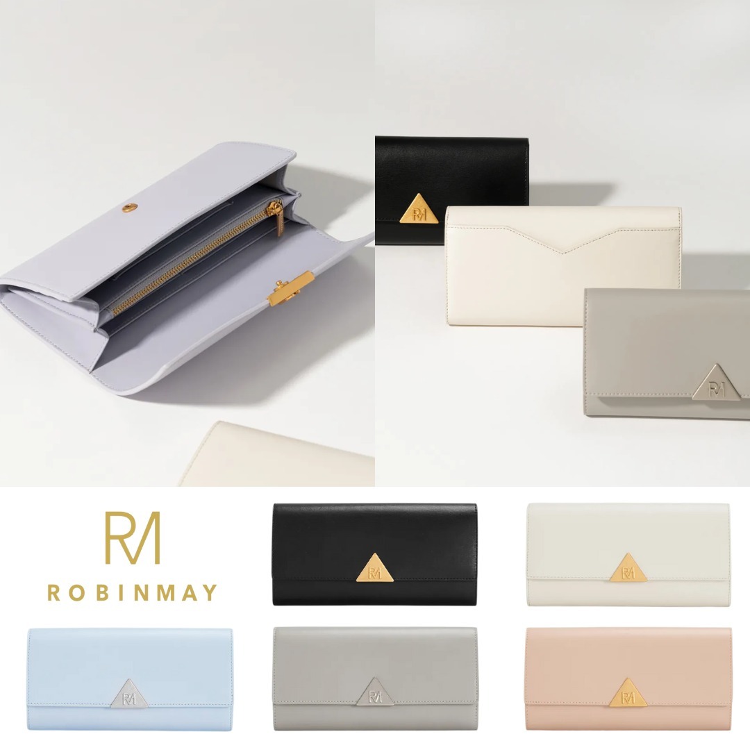 台湾 ROBINMAY トライアングルロゴ レザー 長財布 J089