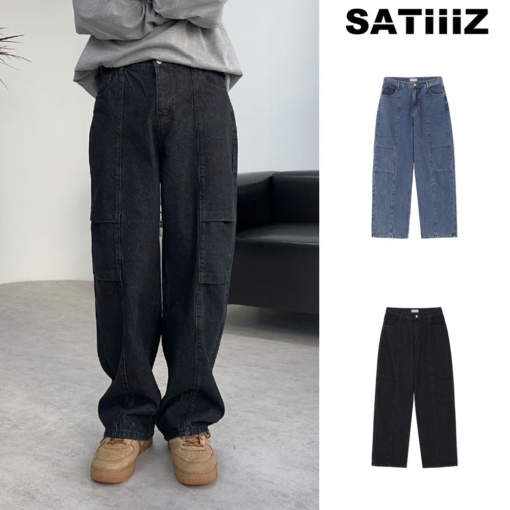 【SATIIIZ】Jed wide denim pants