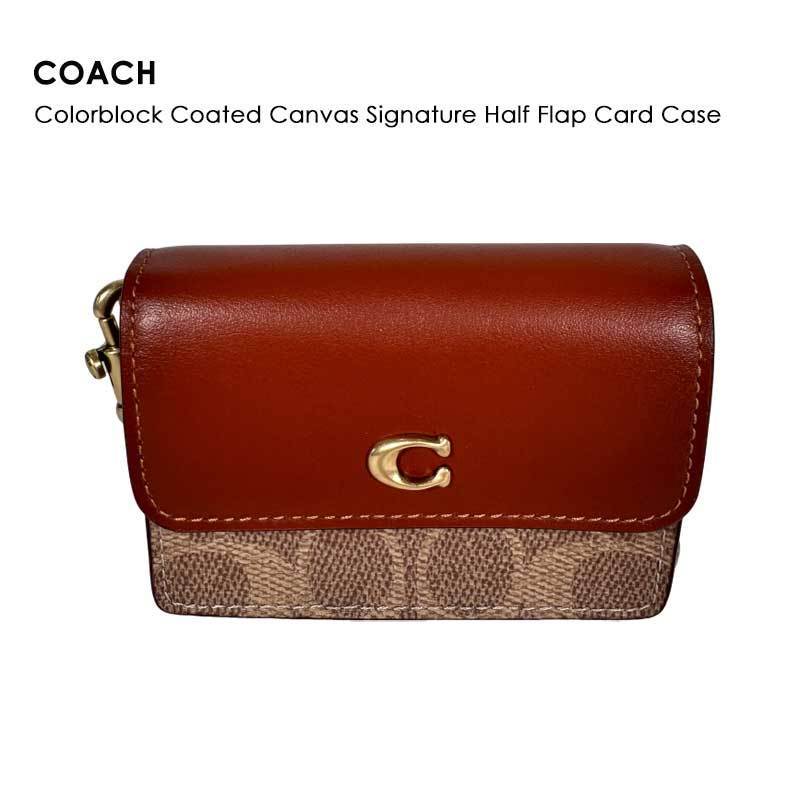 国内発送☆【COACH】Colorblock Coated Canvas カードケース