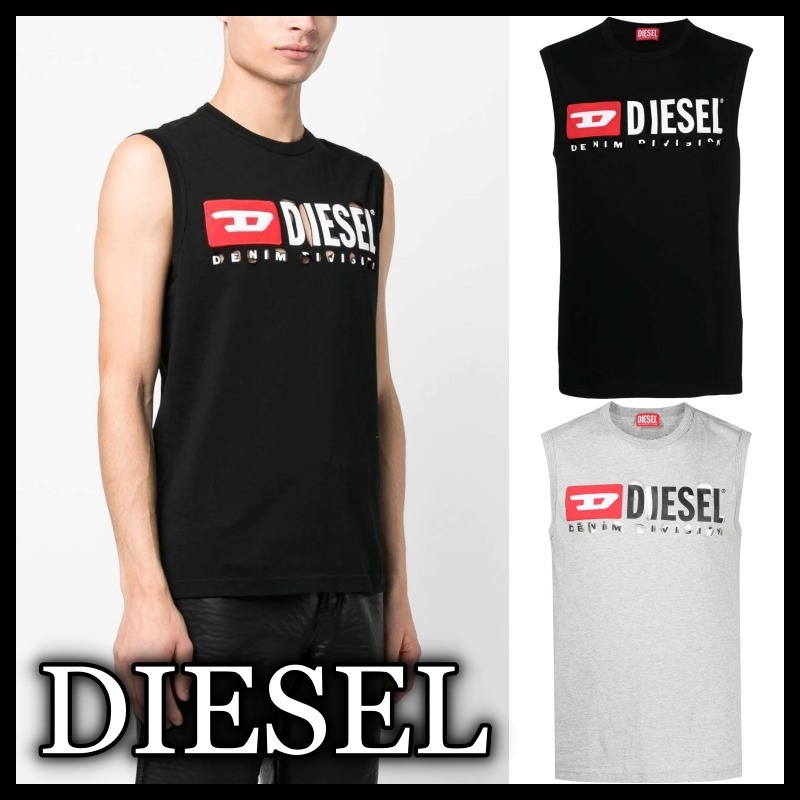 DIESEL シースルーメッシュフリンジスポーティータンクトップ