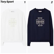 【TORY SPORT】FRENCH TERRY RAGLAN LOGO CREWNECK