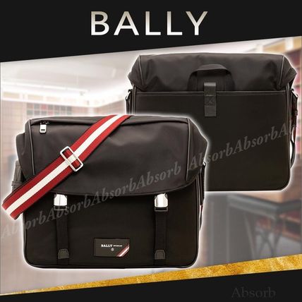 BALLY Messenger & Shoulder Bags Stripes Nylon A4 Plain Logo Messenger & Shoulder Bags