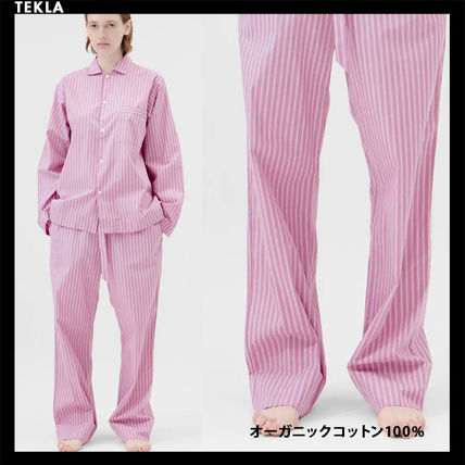 100%オーガニック☆TEKLA ストライプパジャマズボン 男女兼用