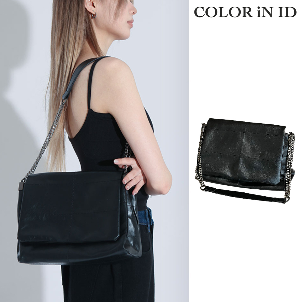 【COLOR iN ID】leather chain square bag