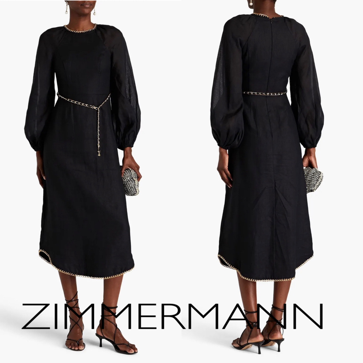 リネン★チェーン★ベルト付き★ワンピース★ ZIMMERMANN
