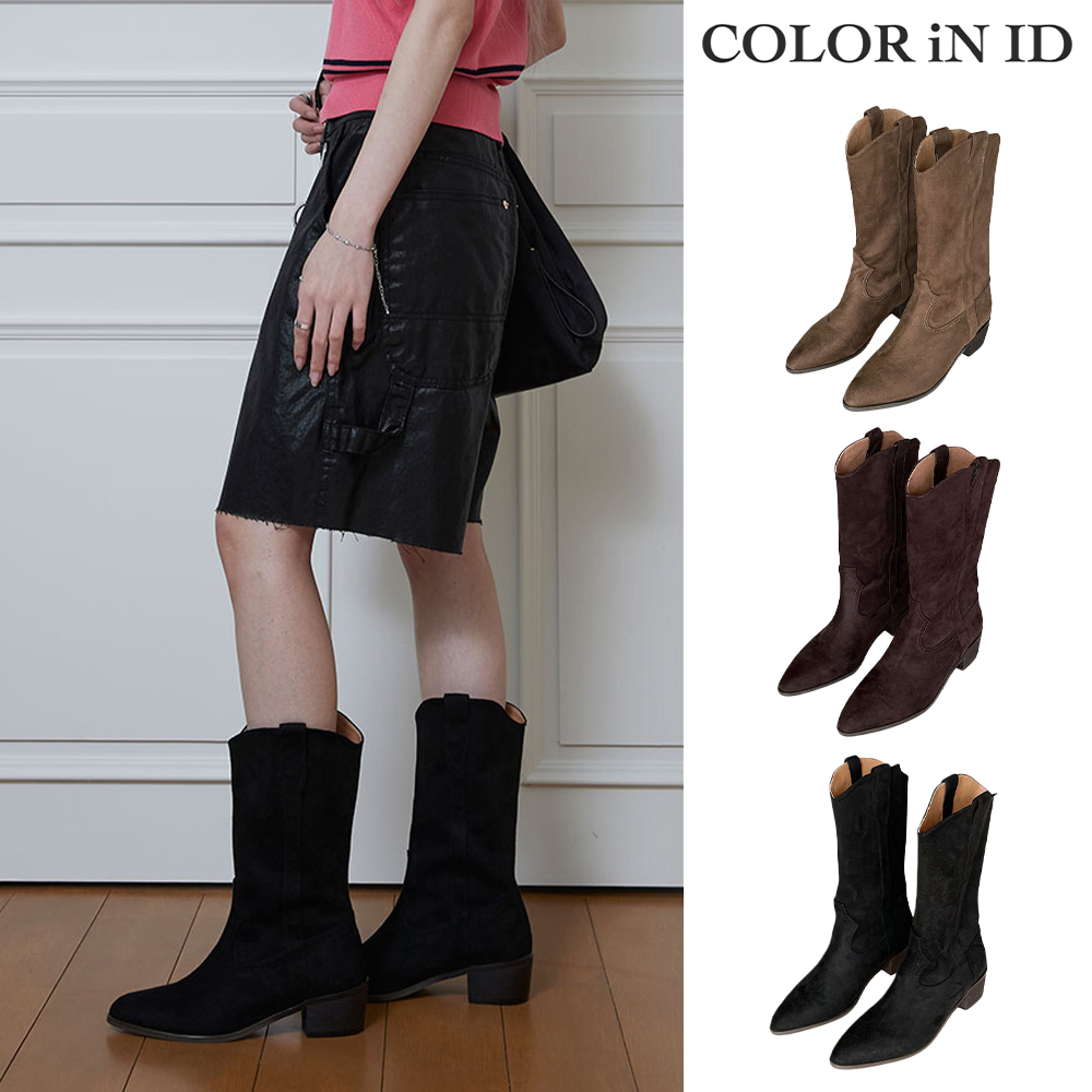 【COLOR iN ID】suede middle boots