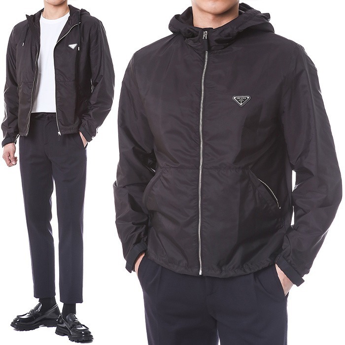 PRADA 23SS Re Nylon 三角ロゴ フード ジャケット