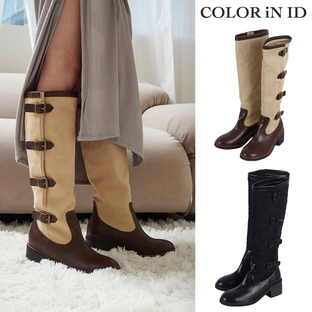 【COLOR iN ID】belt detail long boots