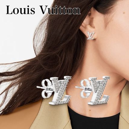シンプルでエレガント♪ LouisVuitton ピアス・レディ Silver ピアス モノグラム・イディール(ホワイトゴールド)単品 ｜ルイ