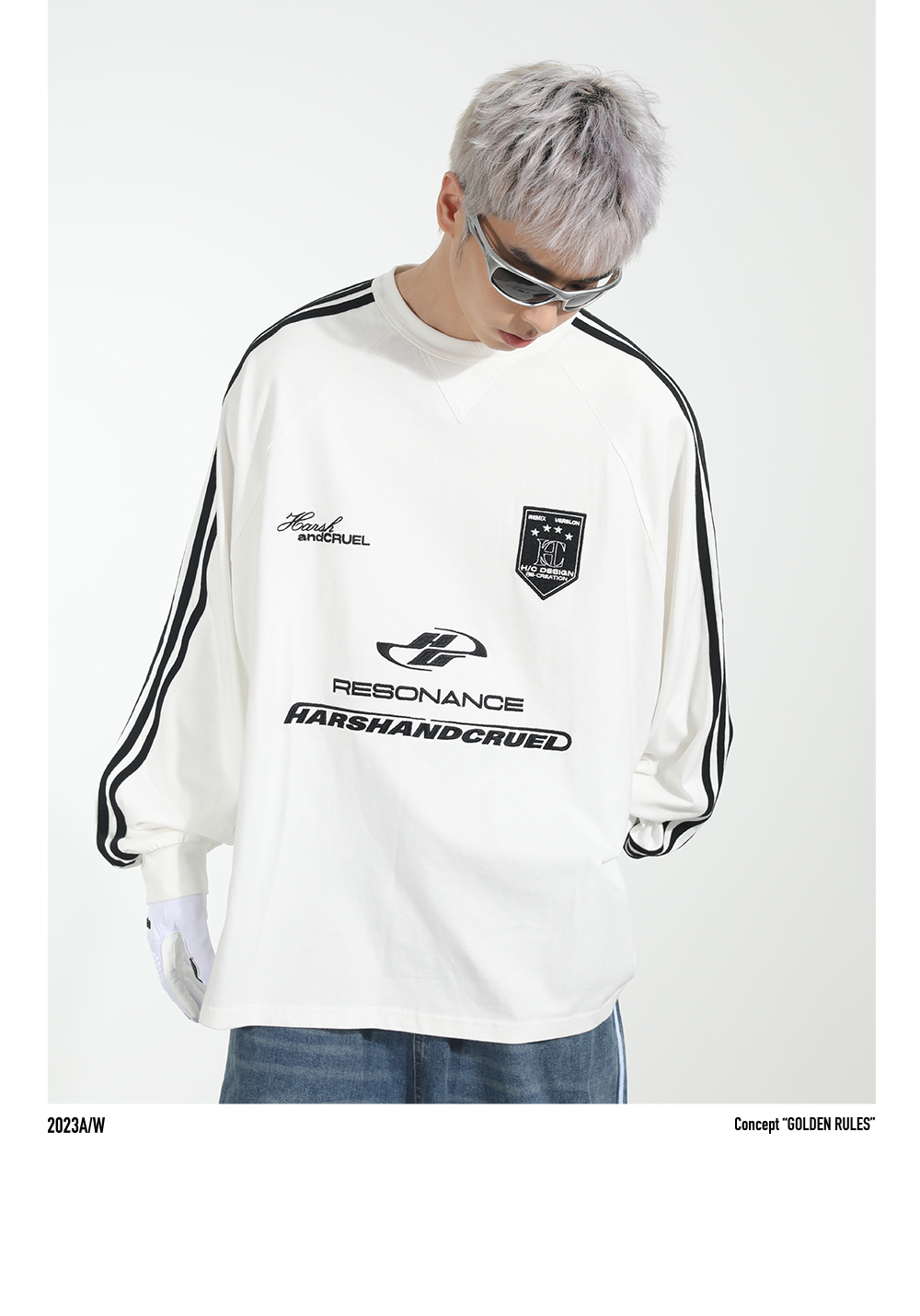 国内発/日本未入荷☆HARSH AND CRUEL☆ルーズ 長袖 Tシャツ