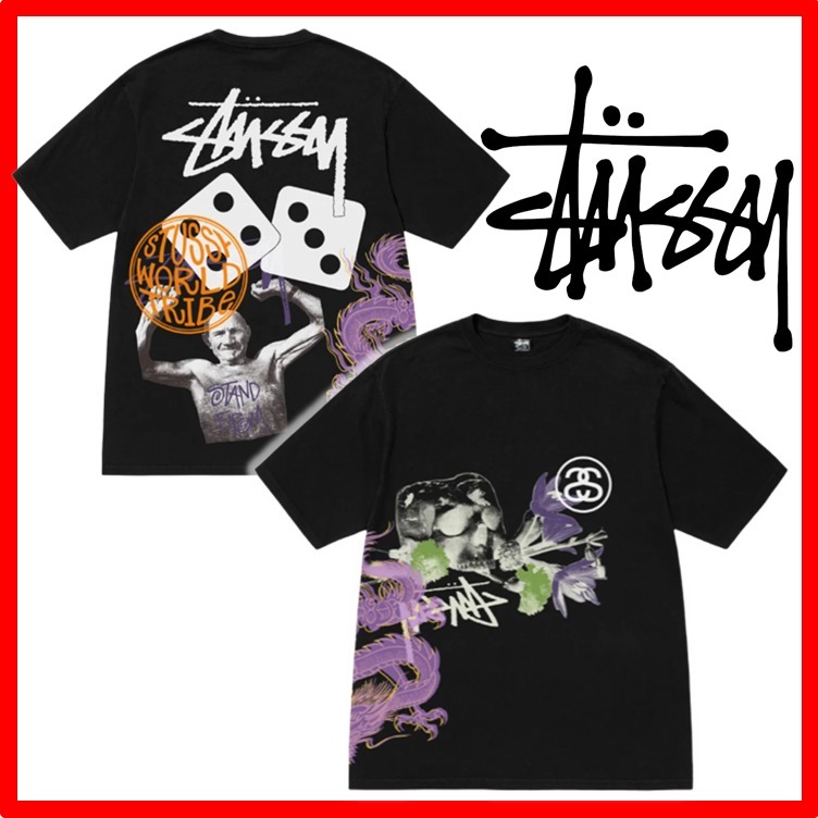★人気★【STUSSY】★Strike Pigment Dyed T-Shirt★Black★