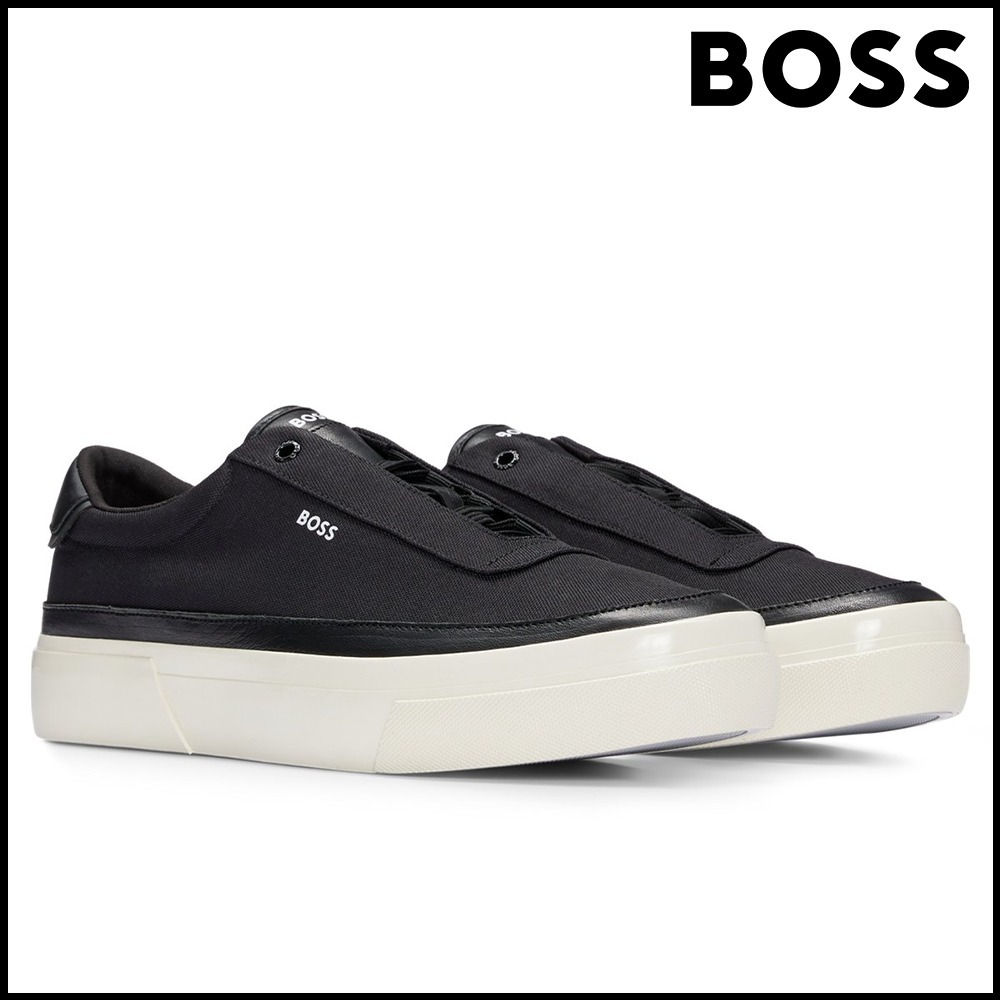 BOSS キャンバス カップソール レースアップスニーカー