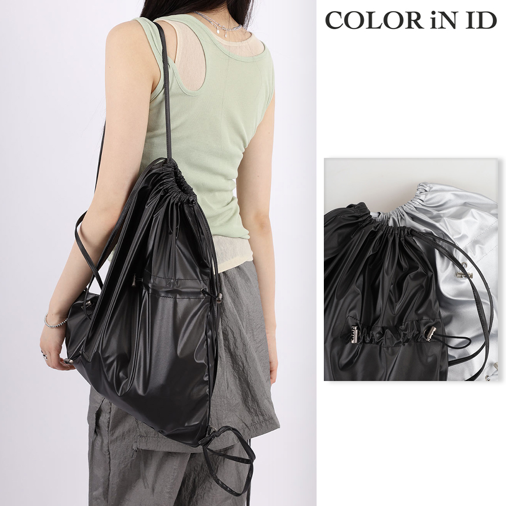 【COLOR iN ID】Hills leather string backpack
