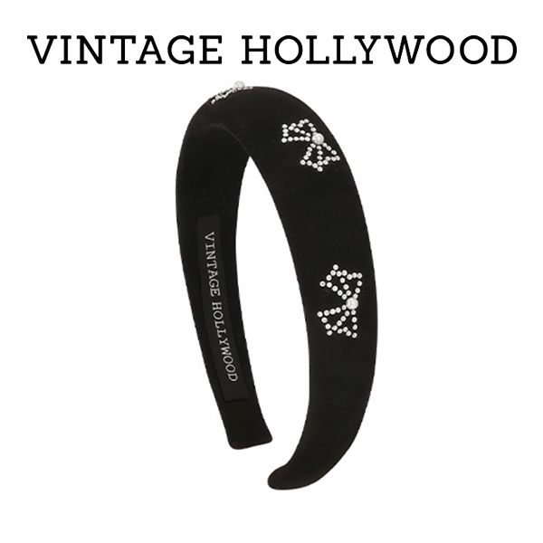 【VINTAGE HOLLYWOOD】Petit Ribbon Velvet Hairband★送料無料
