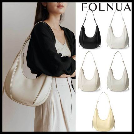 FOLNUA Shoulder Bags Plain Office Style Formal Style  Logo Shoulder Bags