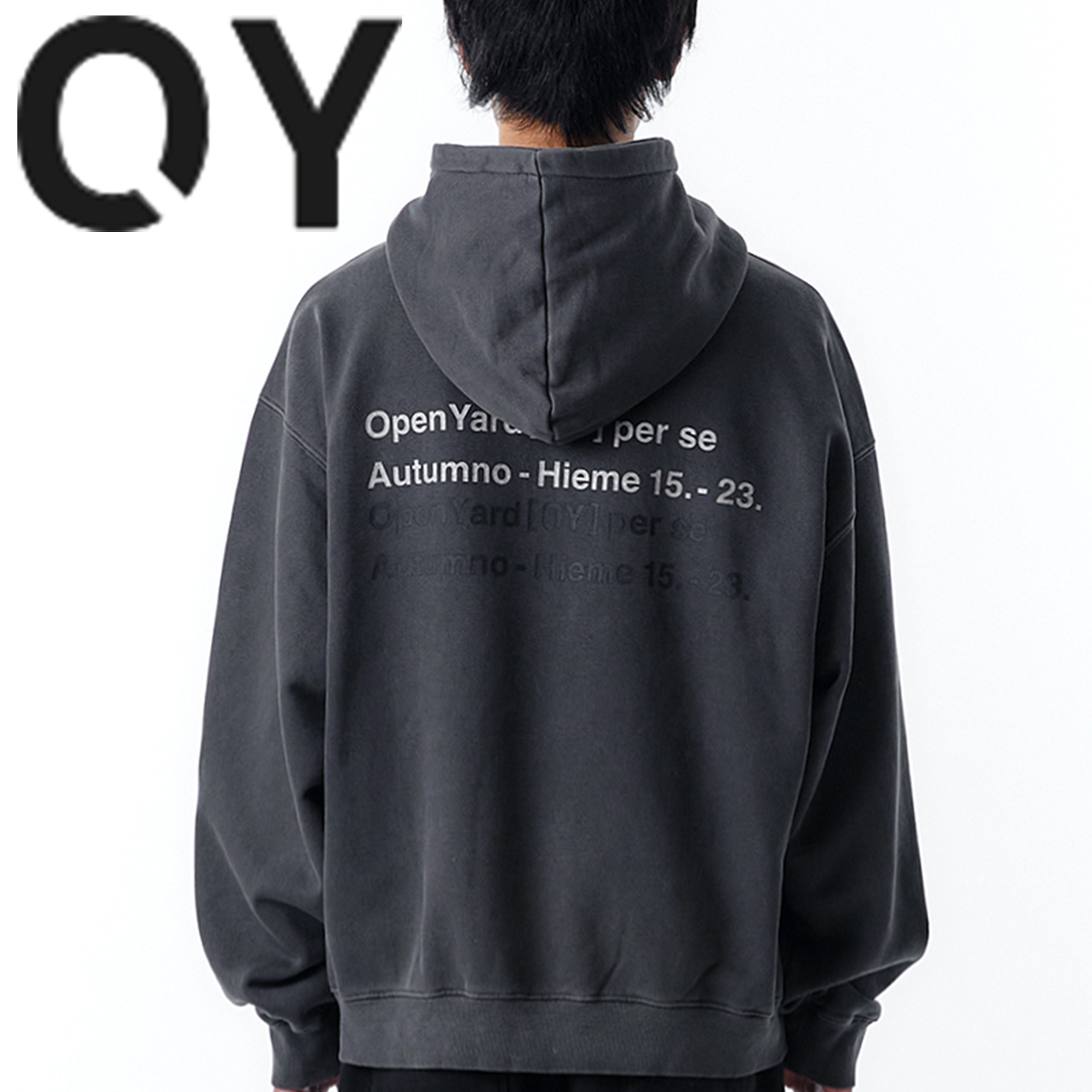 ★OY★PIGMENT TYPO HOODIE-BLACK★正規品/韓国直送料込/人気