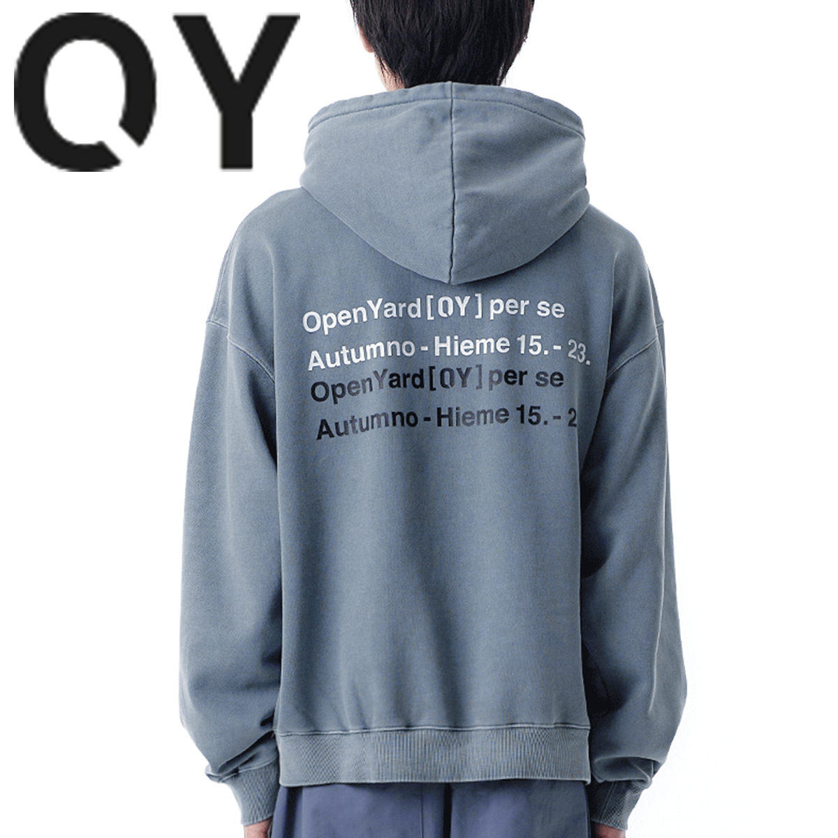 ★OY★PIGMENT TYPO HOODIE-BLUE★正規品/韓国直送料込/人気