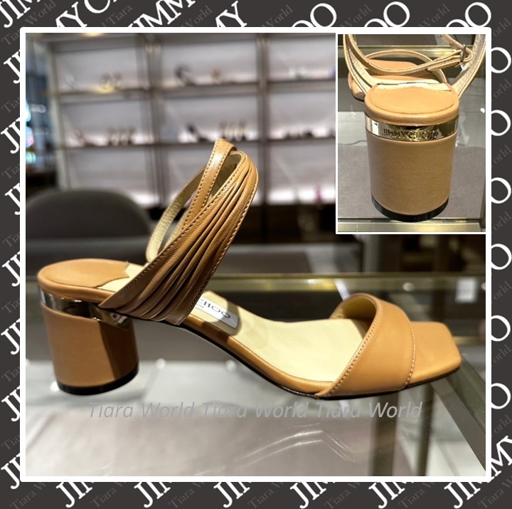 ロゴメタルプレート■Jimmy Choo JAGO 60ナッパレザー CARAMEL